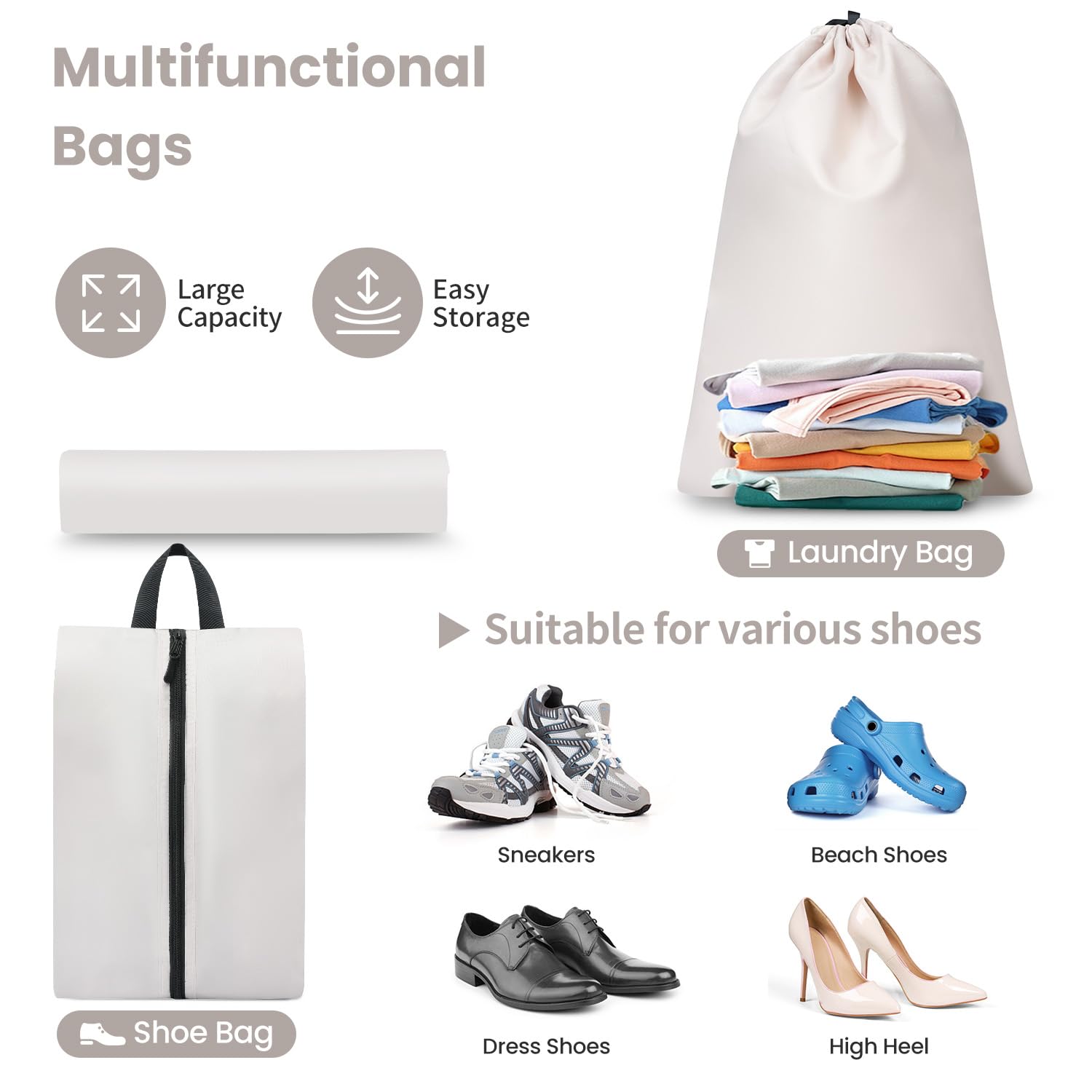Premium 10-Piece Packing Cubes Set for Travel - Durable Luggage Organizer in Cream (XL/L/M/S) - Perfect for Toiletries, Underwear, Shoes & Travel Essentials - Ideal Women's Gift for Business Trips, Vacations & Weekend Getaways