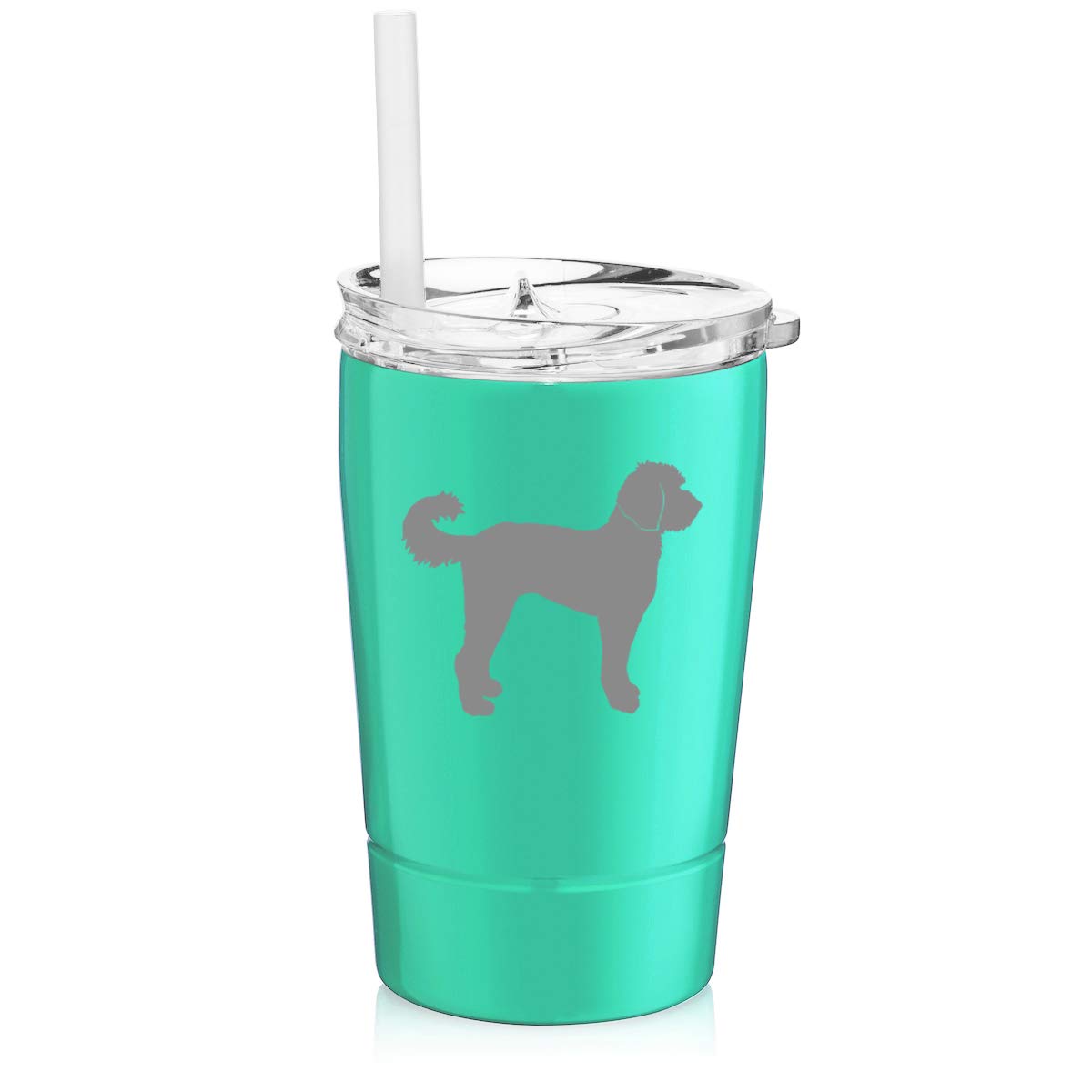 12 oz Stainless Steel Vacuum Insulated Tumbler with Straw - Double Wall Insulated Coffee Travel Mug for Hot & Cold Drinks - Leak Proof, Durable & BPA Free - Perfect for Office, Gym, Hiking & Car Commute (Light Blue)