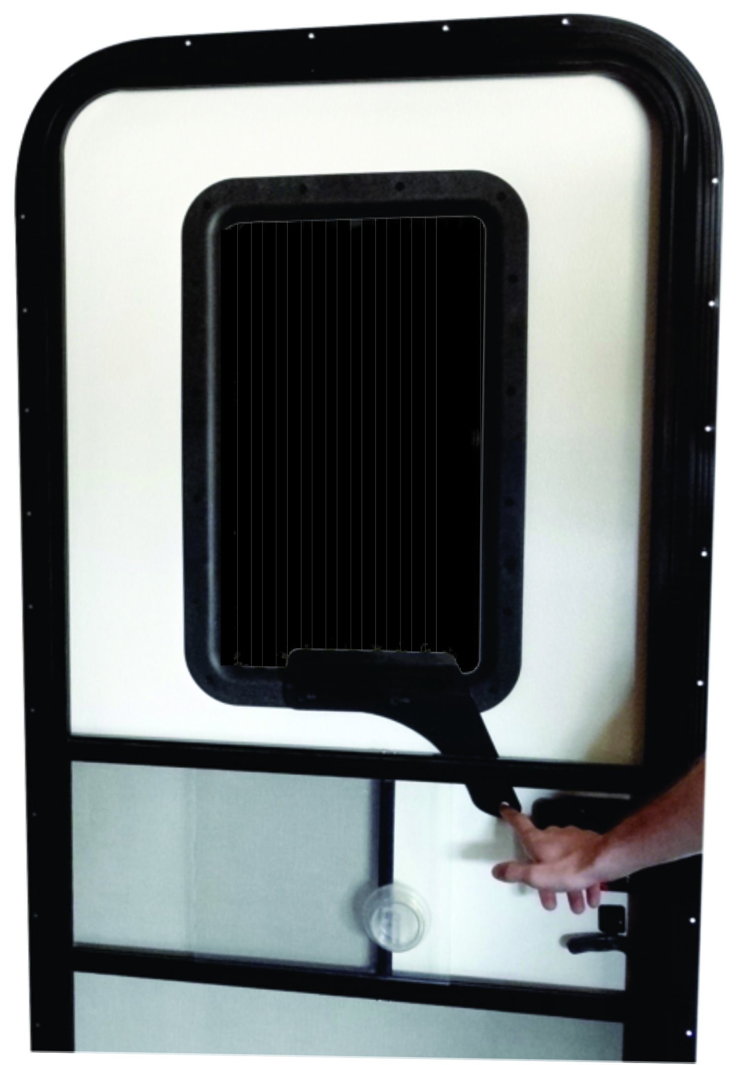 RV Door Window Shades – Adjustable Sun Glare Control & Privacy Screen with Finger Lever for Easy Operation | Maintains Outside View Without Opening Screen Door | Includes Clear Glass Replacement Kit (Room Darkening) – Perfect for Camping, Road Trips & RV Living
