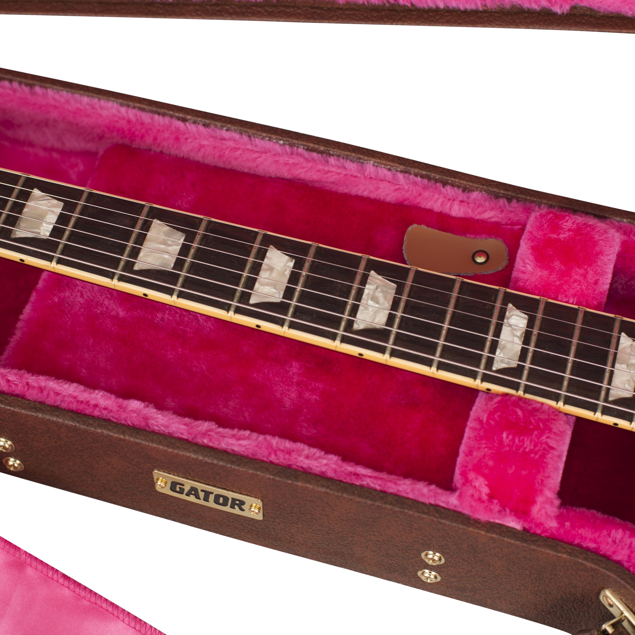 Premium Gator Deluxe Wooden Electric Guitar Case - Durable Hard Shell Protection for Solid Body Guitars - Perfect for Touring Musicians & Studio Sessions
