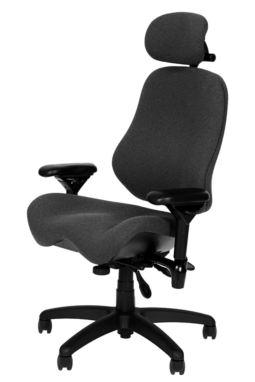 ErgoGenesis High Back Office Chair with Neck Roll - Model J3502 in Black (7020 Staccato) - Perfect for Home Office, Gaming & Workspace Comfort