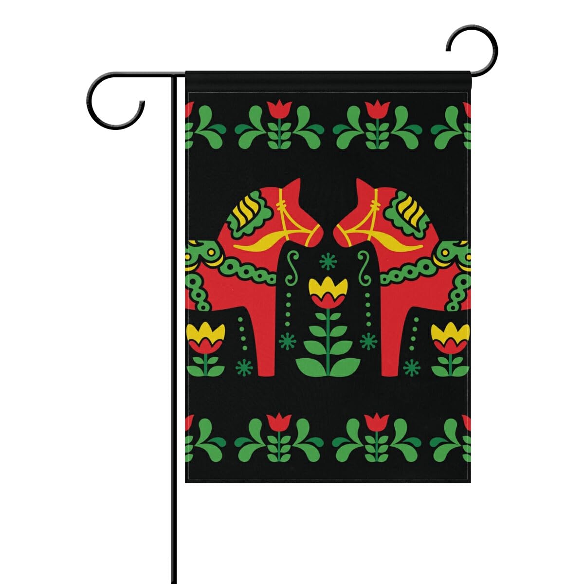 Swedish Dala Horse Garden Flag - 12