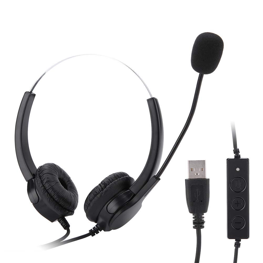 330° Rotating USB Headset with Noise-Canceling Microphone for Call Centers - Perfect for Customer Service, Remote Work & Online Meetings