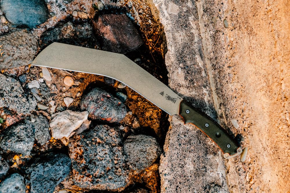Tops Knives TPTBST01 The Bestia Fixed Blade Knife - Green/Tan G10 Handle - Hunting, Camping & Outdoor Survival Gear
