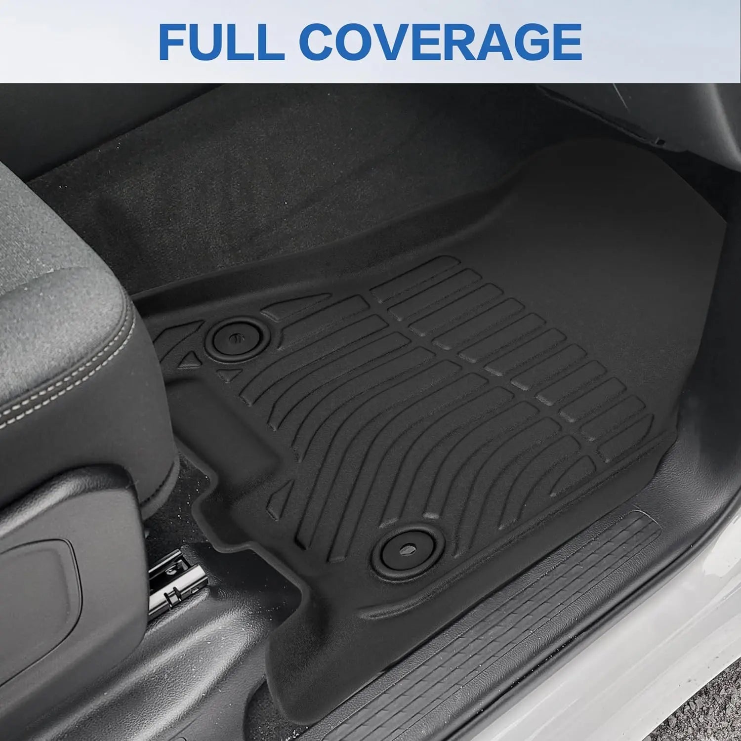 WEIZE Custom Fit All-Weather TPE Floor Mats for Dodge Ram 1500 Crew Cab 2019-2024 (Excludes Classic Models) - Front & Rear Row with Under Seat Storage Box - Perfect for Off-Roading, Daily Commuting and Family Road Trips