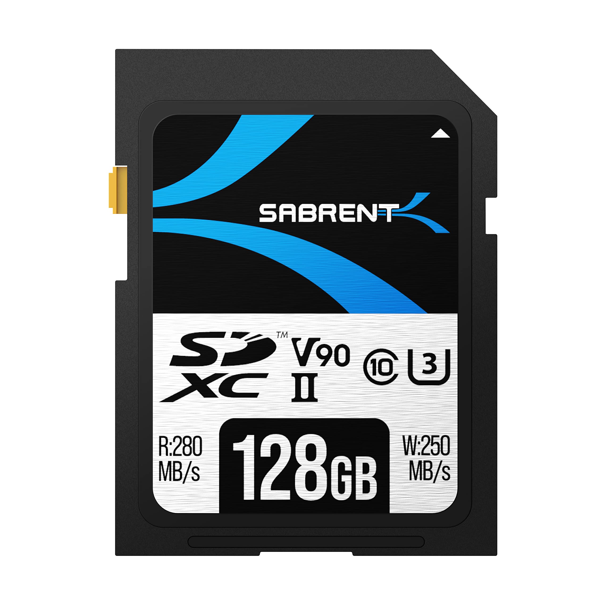 SABRENT 128GB SDXC UHS-II V90 Memory Card - Class 10, U3, 280MB/s Read Speed for 8K UHD & Full HD - Perfect for DSLR Cameras, 4K Video Recording, and Professional Photography (SD-TL90-128GB)