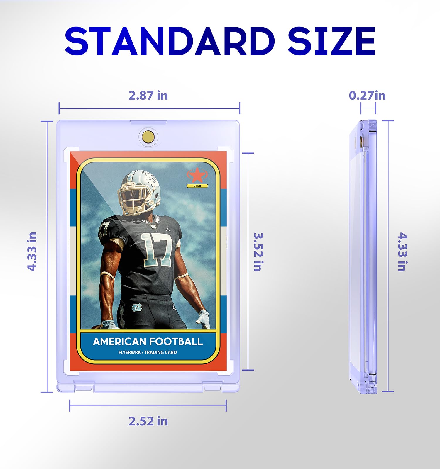 50ct Magnetic Card Holder for Trading Cards - 35pt One Touch Hard Plastic Case with UV Protection - Perfect for Sports, Baseball, and Collectible Cards - Ideal for Display, Storage, and Protection
