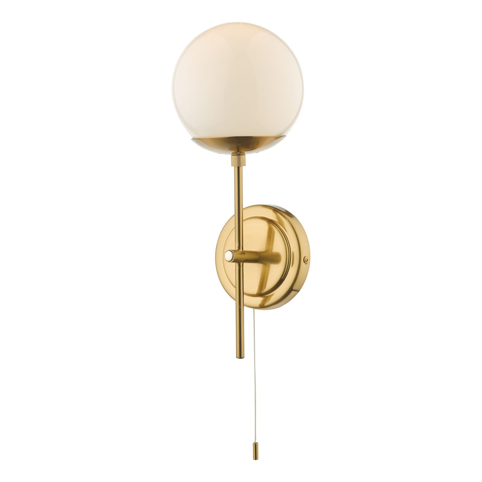 Bombazine Wall Light - Natural Brass & Opal Glass IP20 | Modern Sconce Lighting for Bedroom, Hallway & Living Room Decor
