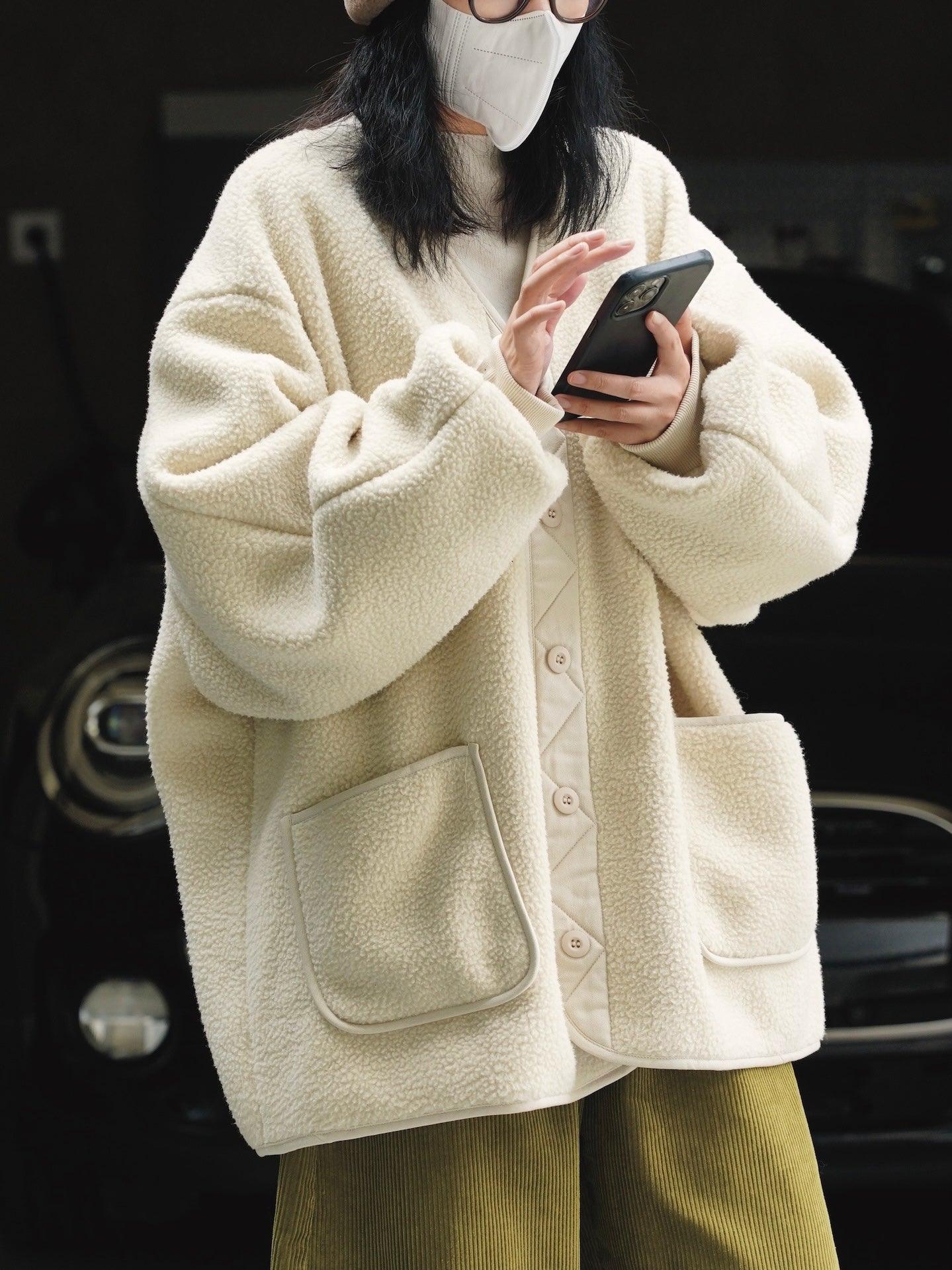 Lovevop Casual Warm Thick Fleece Jacket for Women - Cozy Winter Outerwear for Hiking, Camping & Everyday Wear