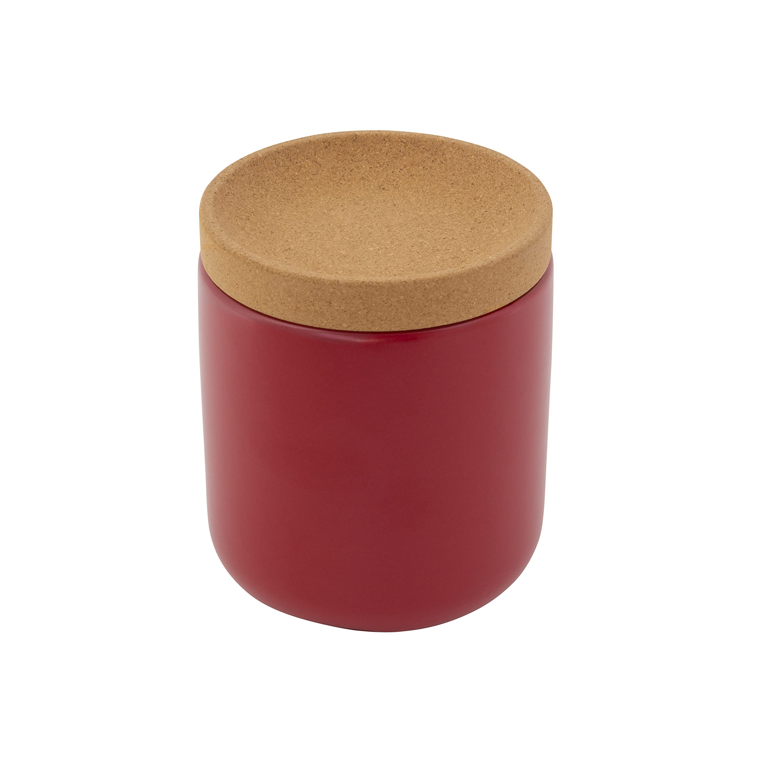 Ceramic & Cork Breathable Garlic Keeper - Stackable Space-Saving Design with Natural Cork Lid & Red Ceramic for Fresh Garlic Storage - Perfect for Kitchen, Pantry, and Countertop Organization