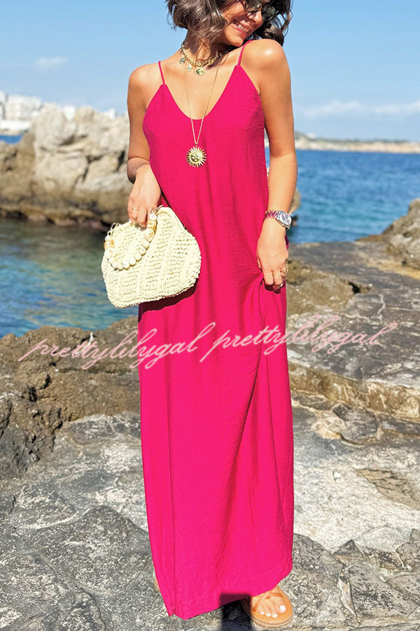 Sunny Beach Straps Beaded Backless Slit Maxi Dress - Boho Chic Summer Dress for Vacations, Weddings & Beach Parties