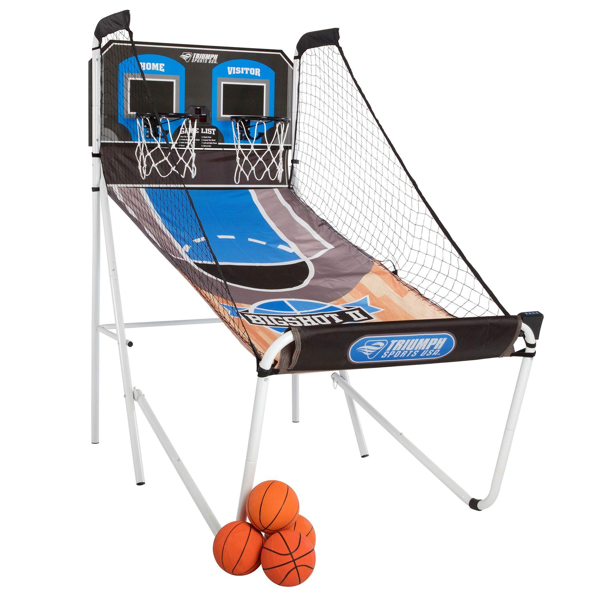 Triumph Sports Big Shot II Double Shootout Basketball Game with LED Scorer - 8 Game Modes & 4 Basketballs - 80.5”L x 47.5”W x 81”H - Perfect for Indoor/Outdoor Family Fun, Backyard Parties, and Competitive Training
