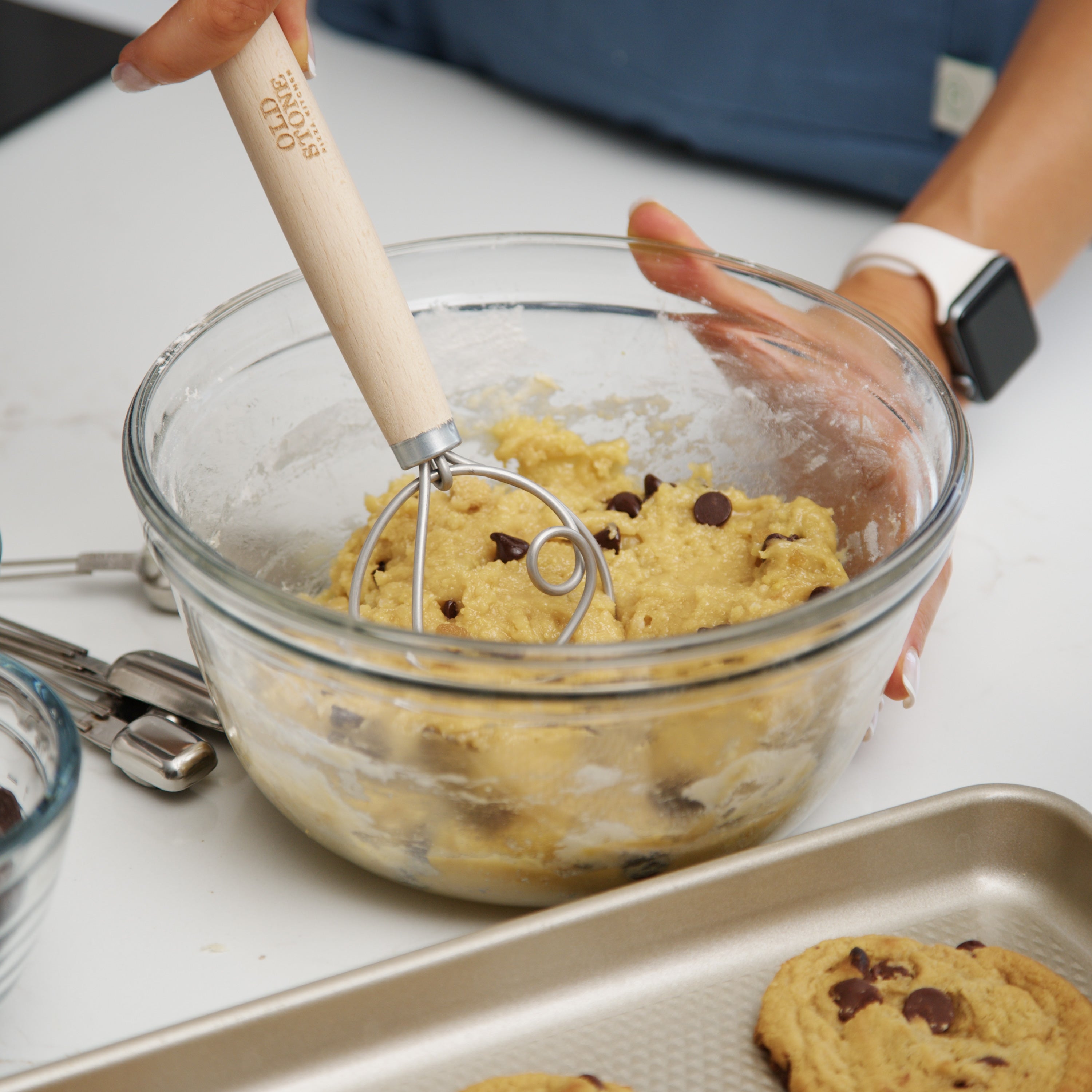 11.5 Inch Stainless Steel Dough Whisk - Heavy Duty Kitchen Mixing Tool for Bread, Pizza & Pastry Dough - Perfect for Baking, Cooking & Meal Prep