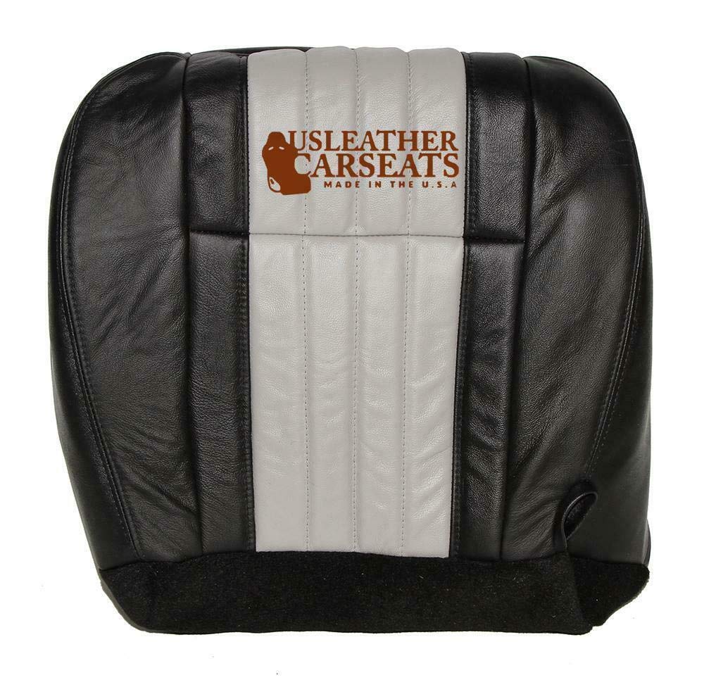 Premium Genuine Leather Car Seat Cover for 2003 Ford F-150 Harley-Davidson Edition - Driver Side Bottom Replacement - Black & Gray Color - Perfect for Road Trips & Daily Commutes