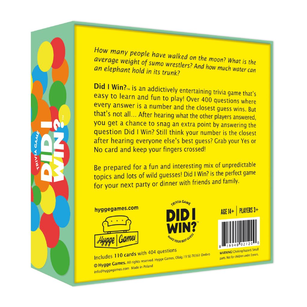 Did I Win? - Fun and Exciting Game for Parties, Family Gatherings & Game Nights
