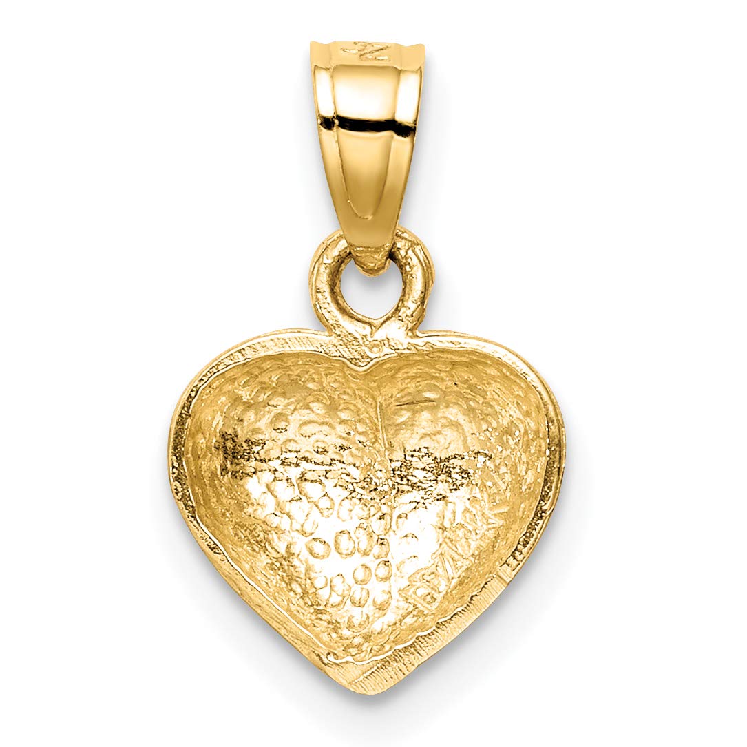 14K Yellow Gold Heart Pendant Necklace - Avariah Solid Polished One-Sided Heart Charm for Women | Perfect for Valentine's Day Gifts, Anniversary Presents & Everyday Elegant Jewelry