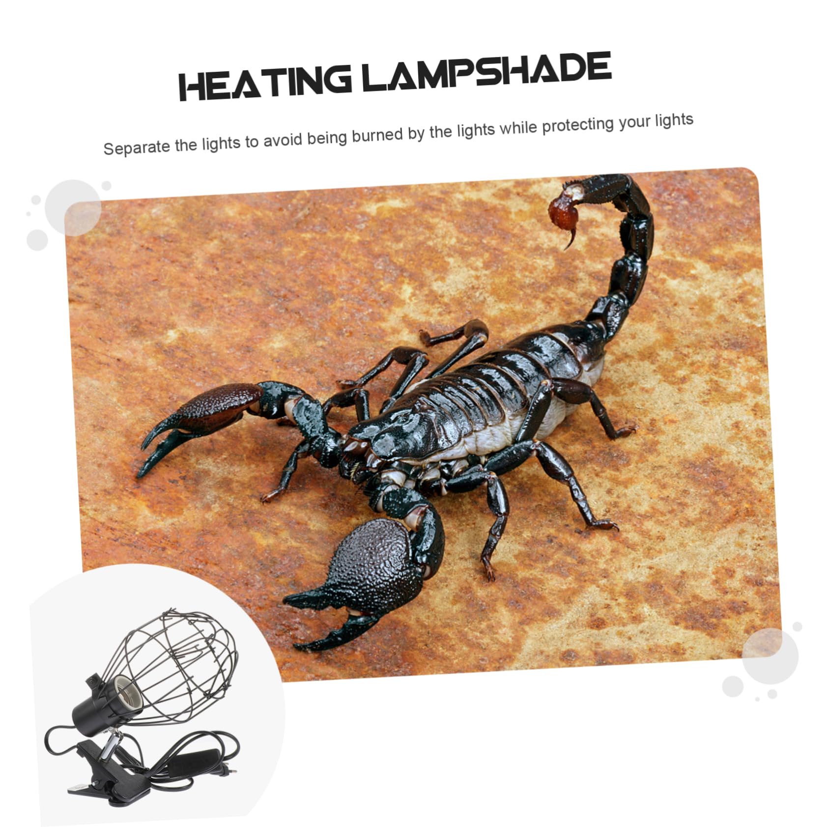 POPETPOP 1pc Reptile Heat Lamp Clip - Durable Iron Lampshade Holder for Reptile Heating Light, Insulated Hollow Cover for Terrariums & Vivariums - Perfect for Lizards, Snakes & Amphibians Habitat Setup
