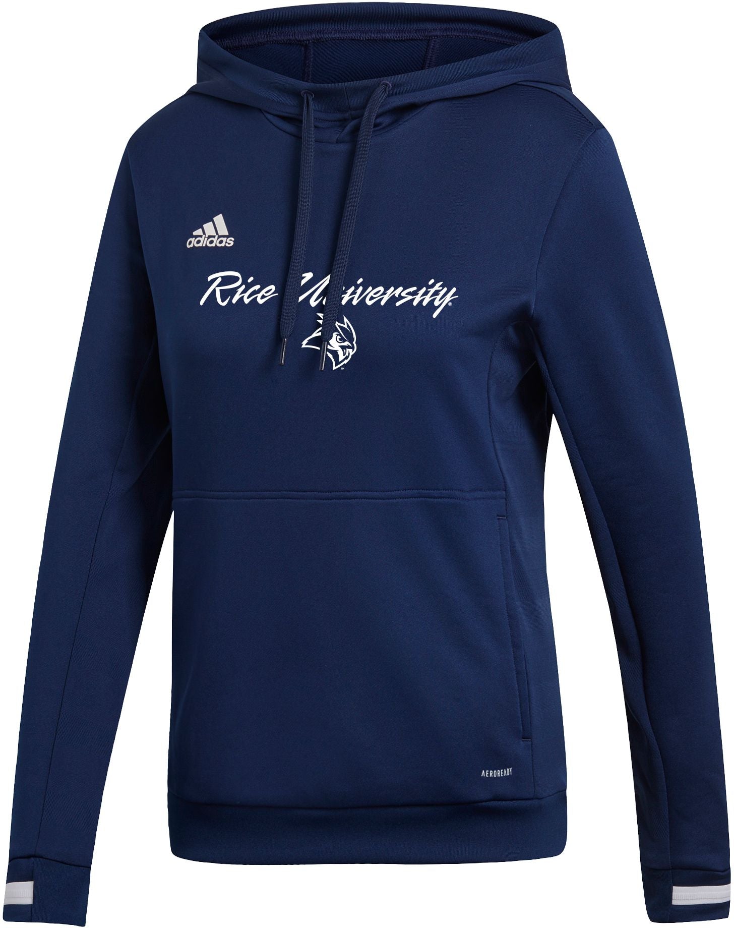 Adidas Women's Navy Blue Rice Owls Hoodie - Large Size with Drawstring Hood & Kangaroo Pocket | Perfect for Casual Wear, Sports, and Outdoor Activities