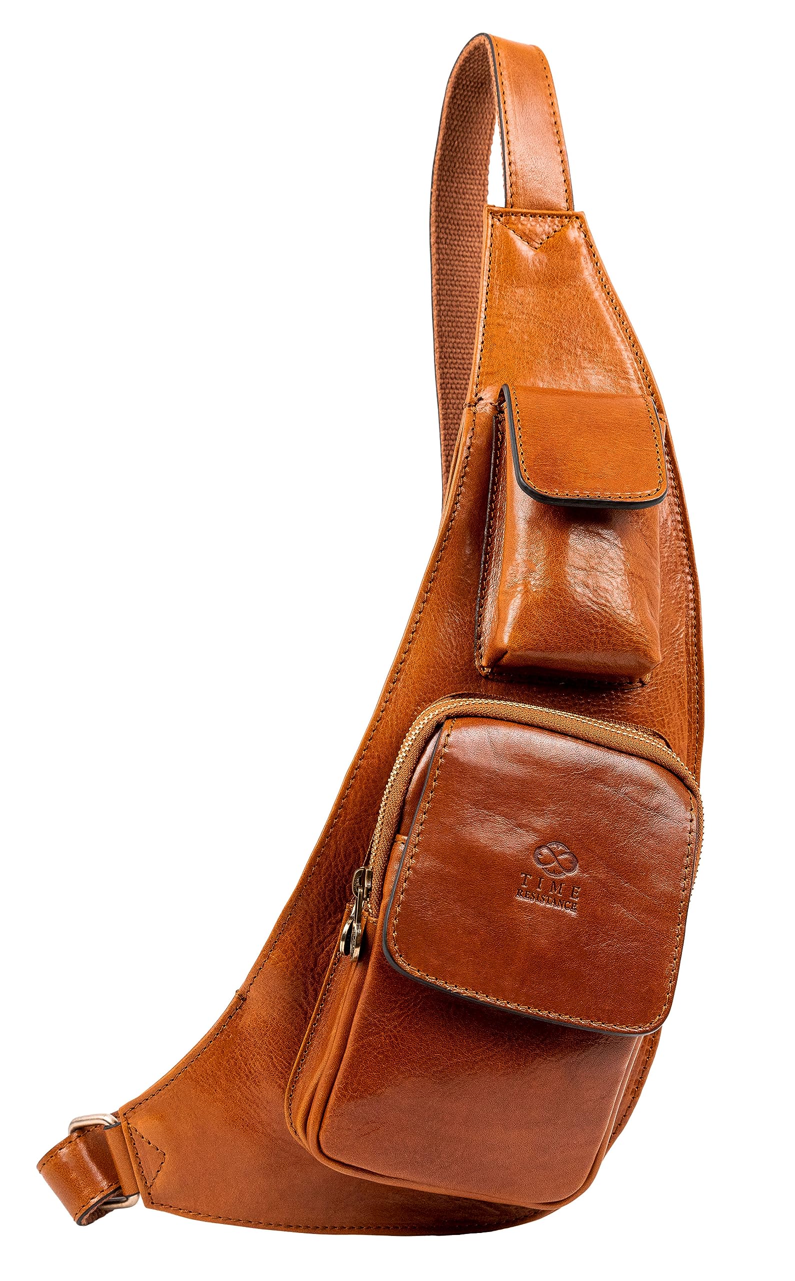 Durable Leather Sling Bag for Men & Women - Handmade Crossbody Messenger Shoulder Bag - Fashionable Unisex Backpack for Travel, Work & Daily Use