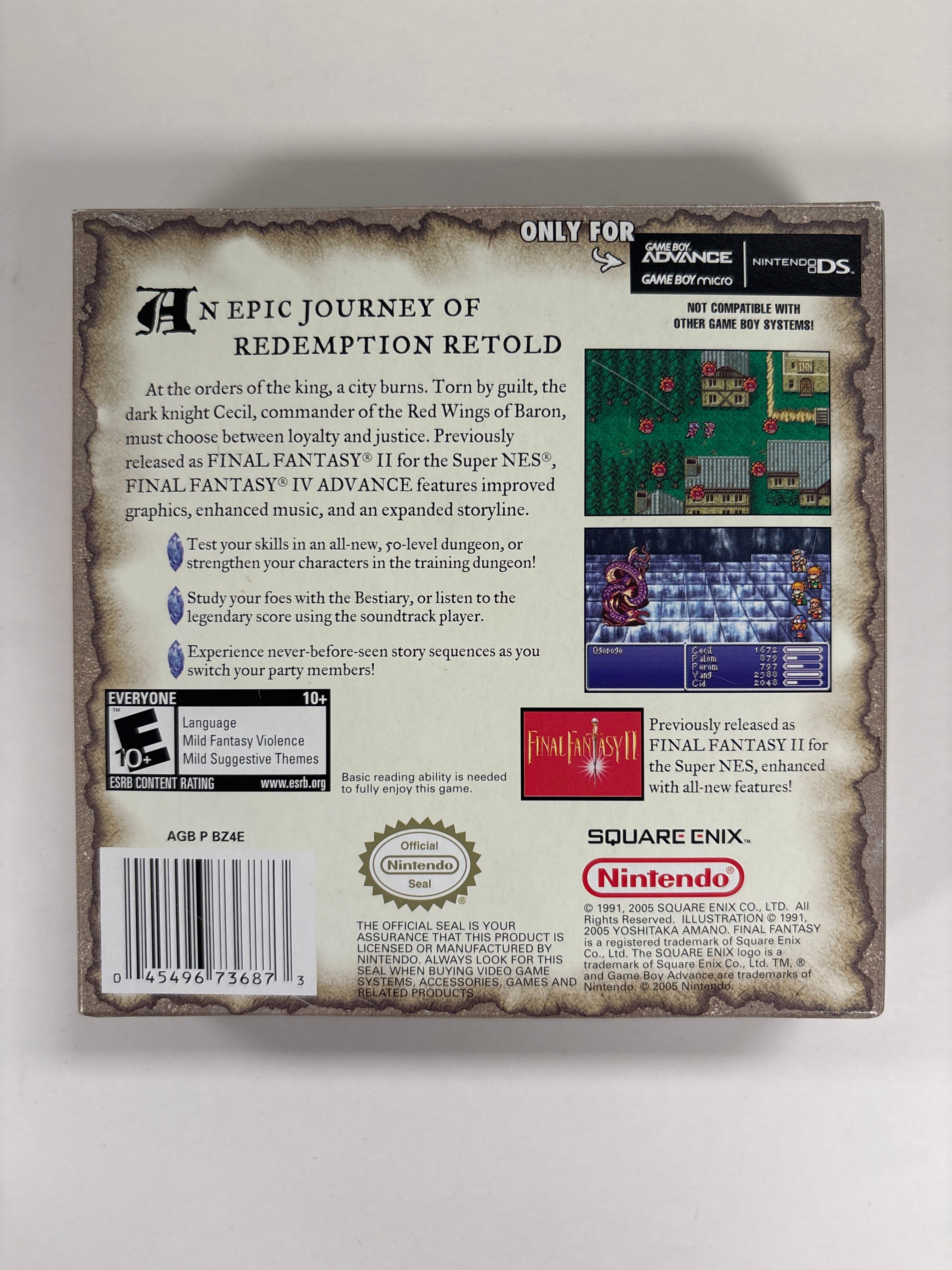 Final Fantasy IV Advance - Authentic Game Boy Advance Box & Manuals (No Game Included) - Perfect for Collectors & Retro Gaming Enthusiasts