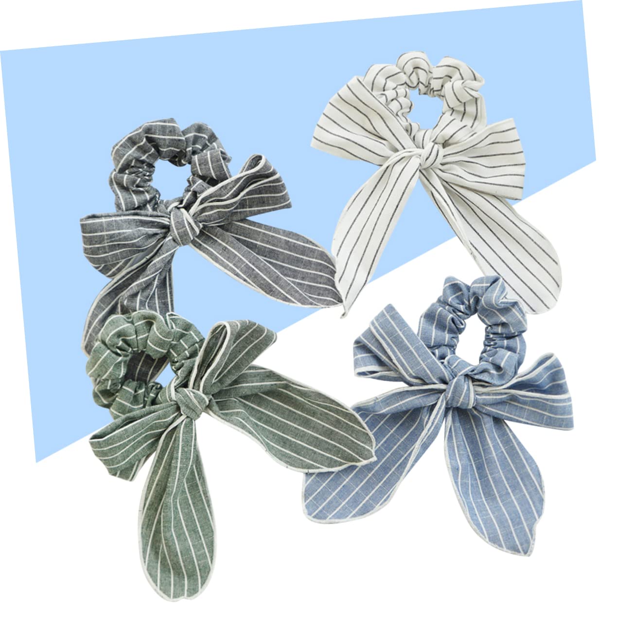 FOMIYES Fashion Hair Bands Set - 4pcs Striped Bowknot Hair Ties, Scrunchies & Ponytail Holders for Women & Girls | Perfect for School, Work, Parties & Everyday Styling