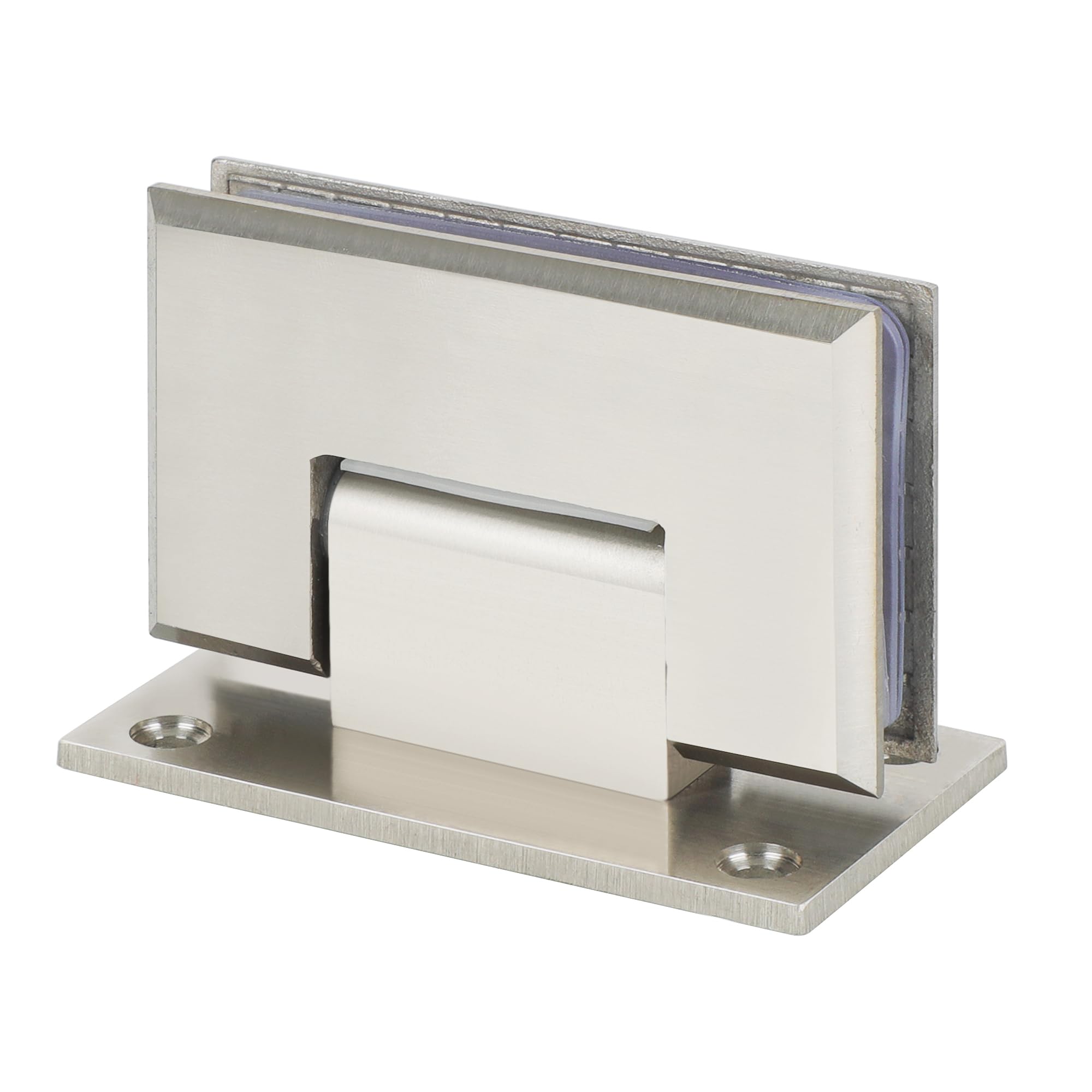 Premium SUS304 Stainless Steel 90° Glass Shower Door Hinge - Heavy Duty Brushed Nickel Hinges for Frameless Shower Doors & Cabinet Hardware Replacement (BL9900-LS) - Ideal for Bathroom Renovation & Modern Glass Door Installations