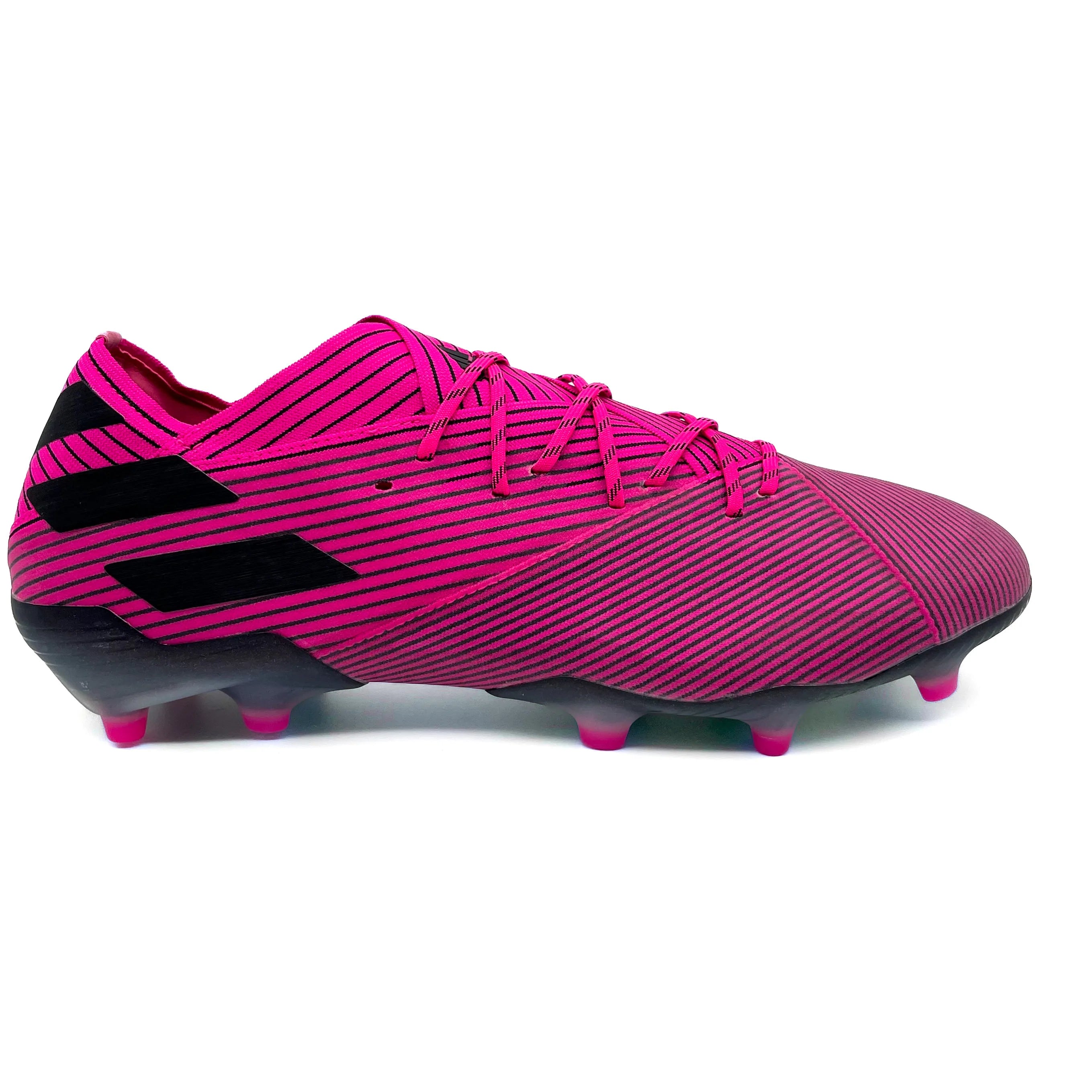 Adidas Nemeziz 19.1 Firm Ground Soccer Cleats - Shock Pink/Black | Lightweight Football Boots for Men with Hard Wired Traction | Perfect for Turf Matches & Training Sessions