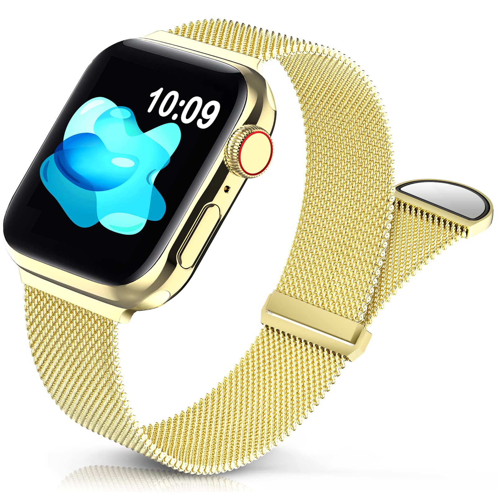 Premium Stainless Steel Apple Watch Band - Compatible with 38mm 40mm 41mm 42mm 44mm 45mm 49mm iWatch Series Ultra/8/7/6/5/4/3/2/SE/1 - Adjustable Magnetic Strap for Men & Women - Perfect for Workouts, Office & Everyday Wear