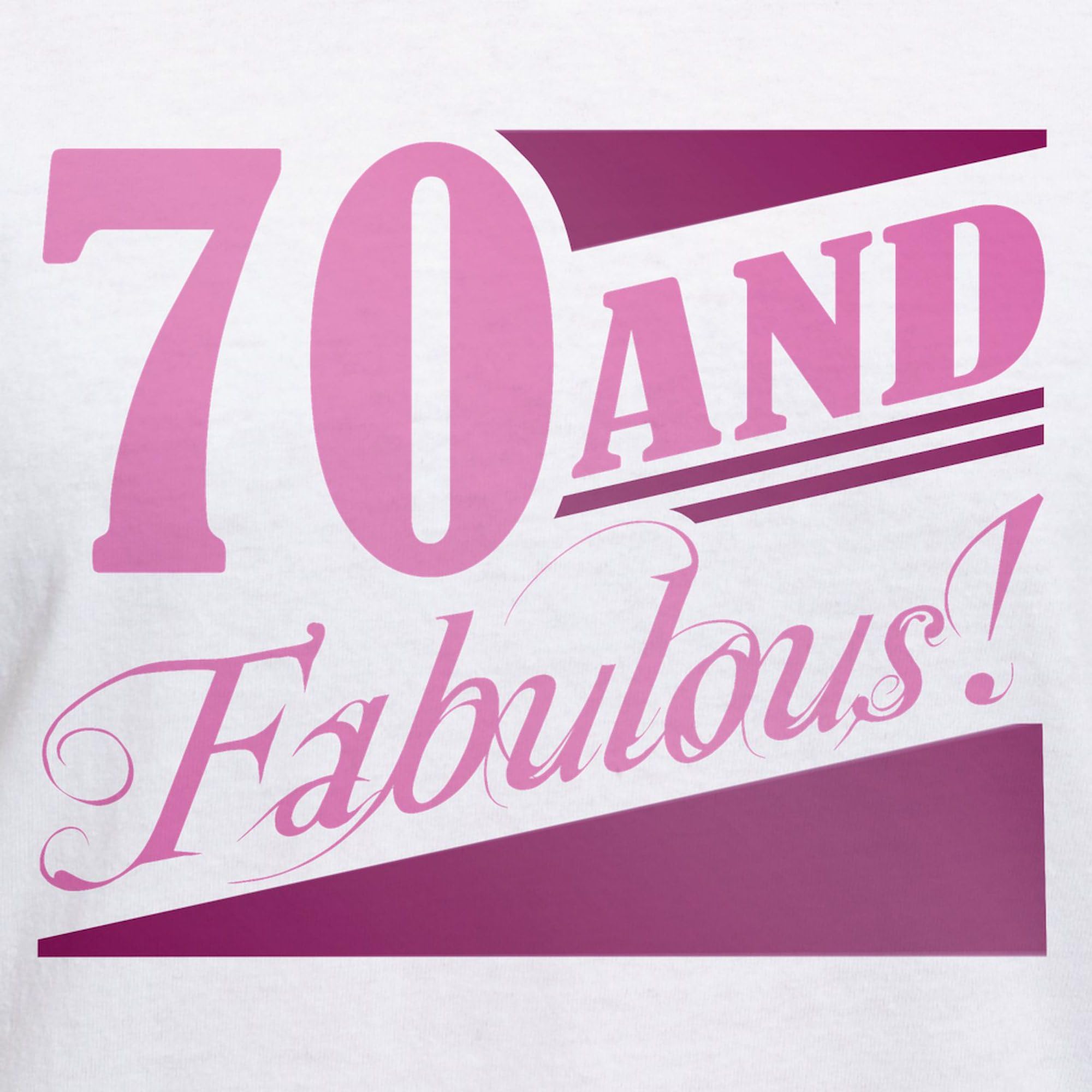 70 & Fabulous Women's V-Neck Cotton T-Shirt - Comfortable Casual Tee for Birthday Celebrations, Retirement Parties & Everyday Wear