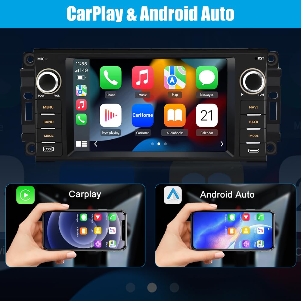 5G WiFi Android 13 Car Stereo for Dodge RAM 1500/2500/3500 (2009-2012) - Wireless CarPlay & Android Auto, GPS Navigation, HD Backup Camera, 2GB RAM 32GB ROM - Perfect for Road Trips & Daily Commuting