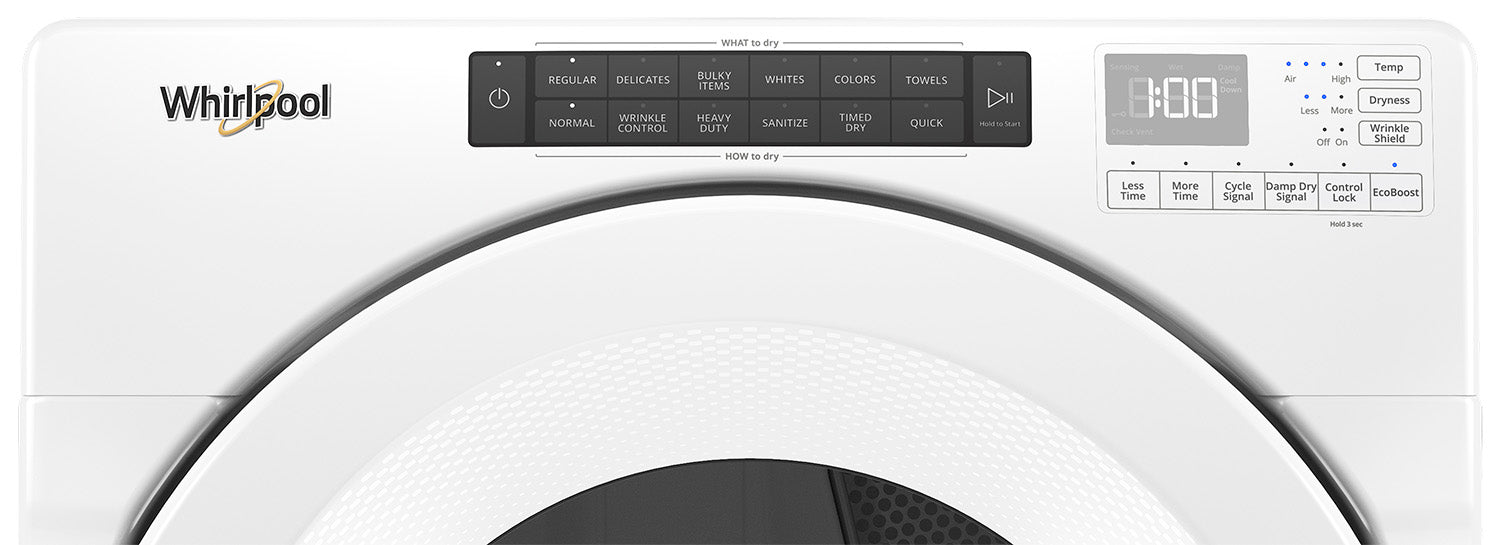 Whirlpool White Front Load Washer 5.0 cu. ft. & Gas Dryer 7.4 cu. ft. WFW560CHW/WGD560LHW - Perfect for Laundry Rooms & Energy-Efficient Home Use