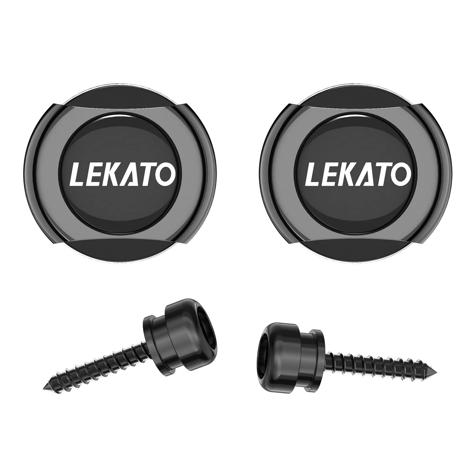 LEKATO Bass Guitar Strap Locks - Secure Quick Release Strap System for Electric, Acoustic Guitar & Bass (Black) | Perfect for Live Performances, Studio Sessions & Travel