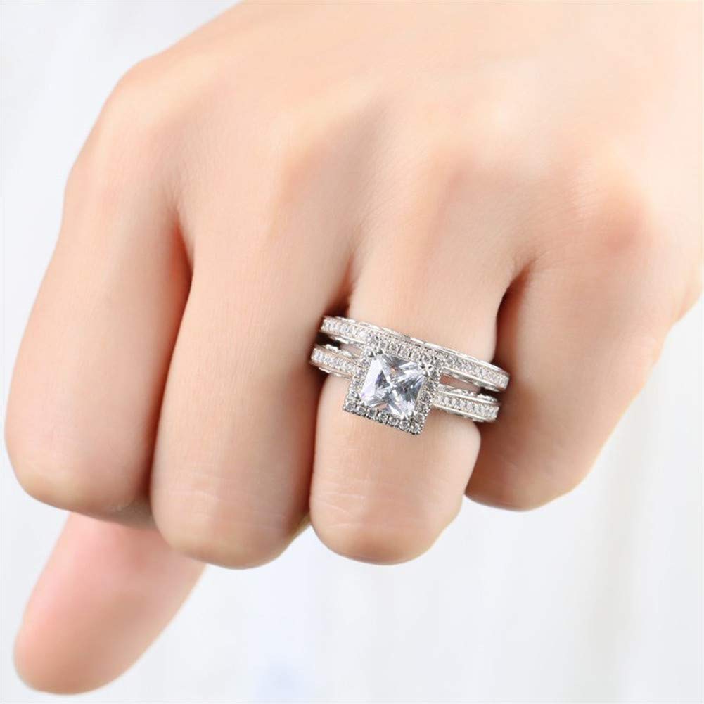 Jeulia Princess Cut Sterling Silver Halo Diamond Engagement Ring for Women - Cubic Zirconia CZ Bridal Wedding Ring Set with Jewelry Gift Box - Perfect for Proposals, Anniversaries & Special Occasions