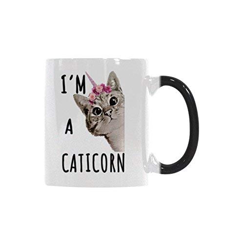Magic Color Changing Coffee Mug - 11oz Heat Reveal Caticorn Design Ceramic Tea Cup for Hot Drinks, Perfect for Gifts, Office Use & Cozy Home Mornings