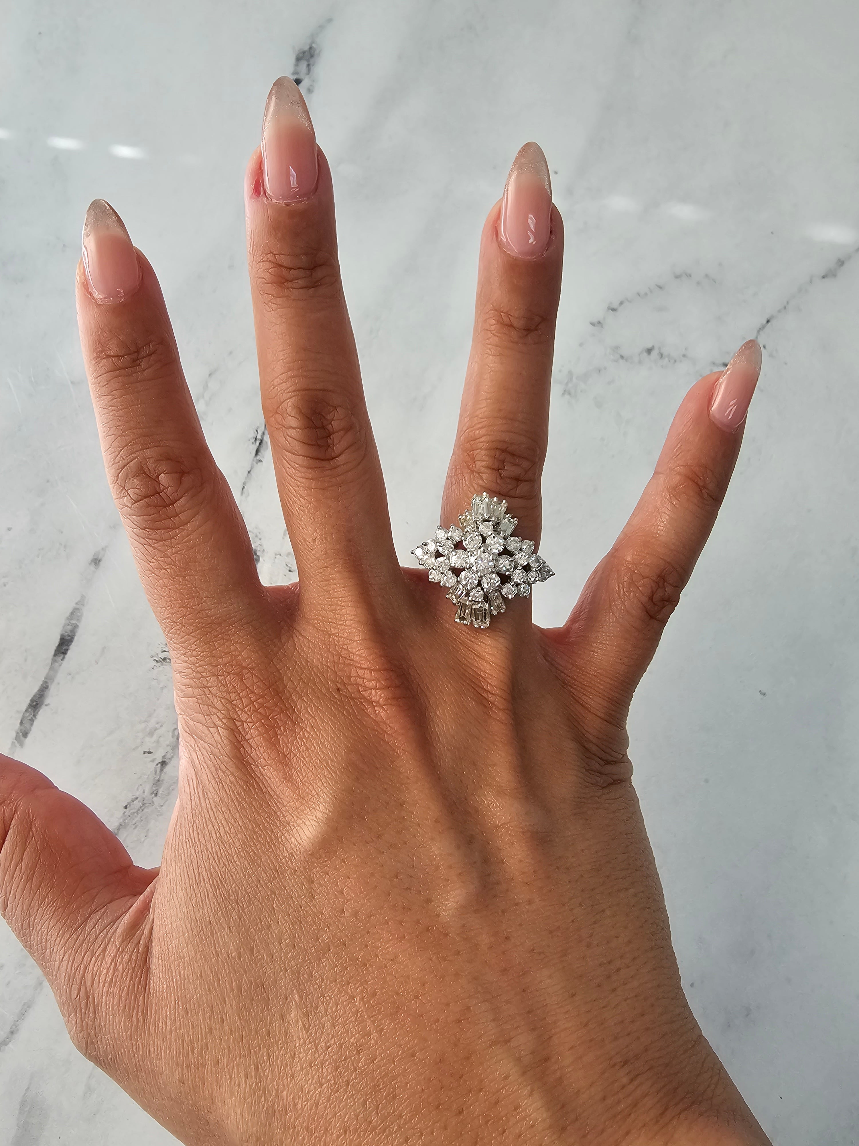 2 Carat Baguette Diamond Cocktail Ring in 14k White Gold - Elegant Evening Wear & Special Occasion Jewelry for Women