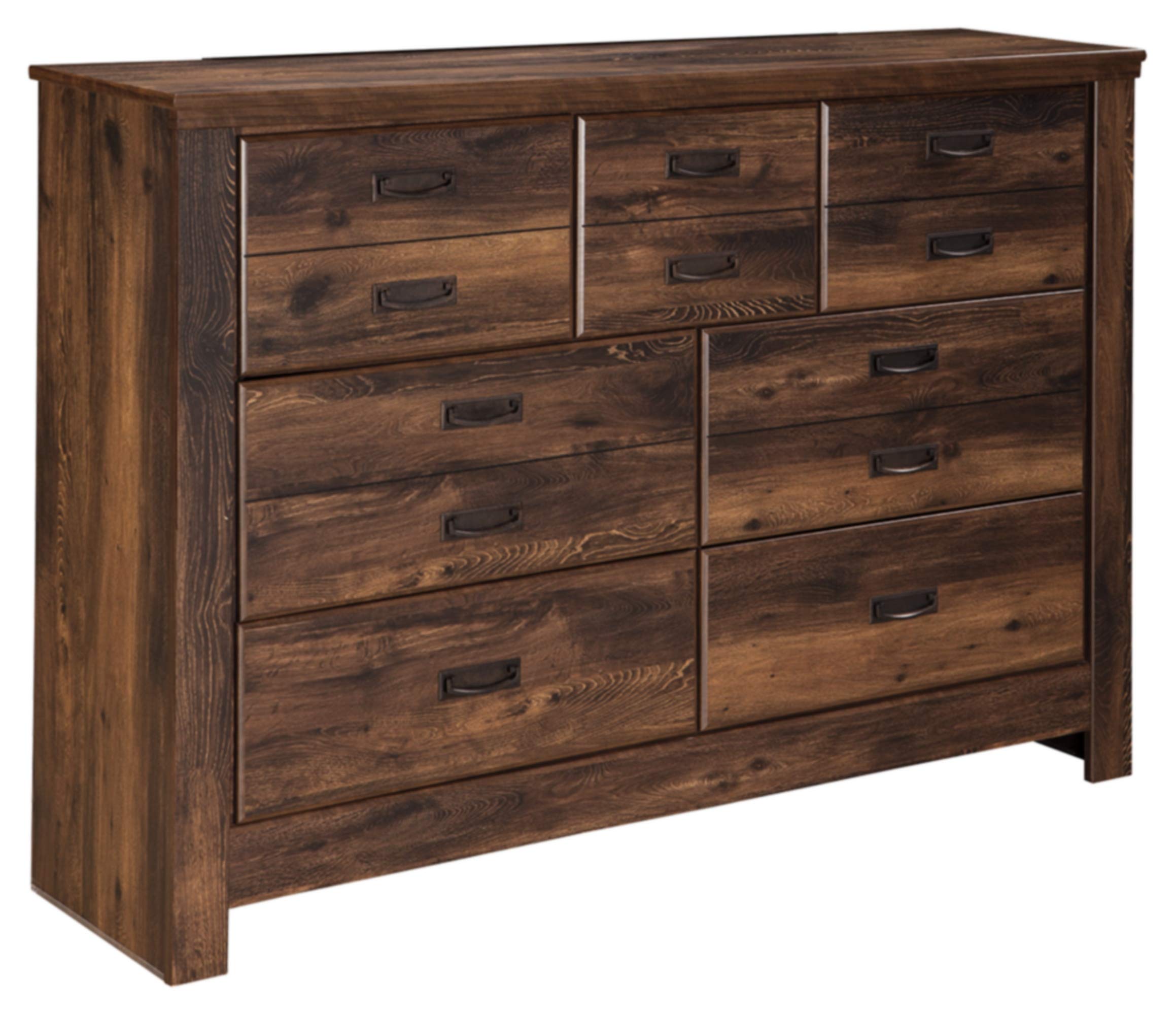 Signature Design by Ashley Quinden Rustic Weathered 7-Drawer Dresser in Dark Brown - Perfect for Bedroom Storage, Farmhouse Decor & Rustic Home Furnishings