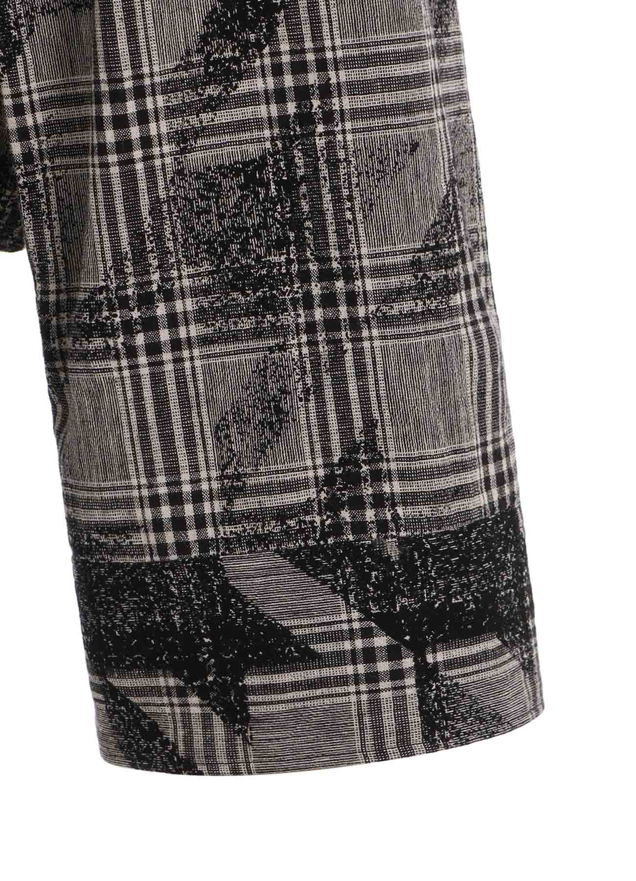 Cotton Linen Plaid Big Houndstooth Cuffed Hem Sarouel Pants - Stylish Loose Fit Trousers for Streetwear, Casual Outfits & Boho Fashion