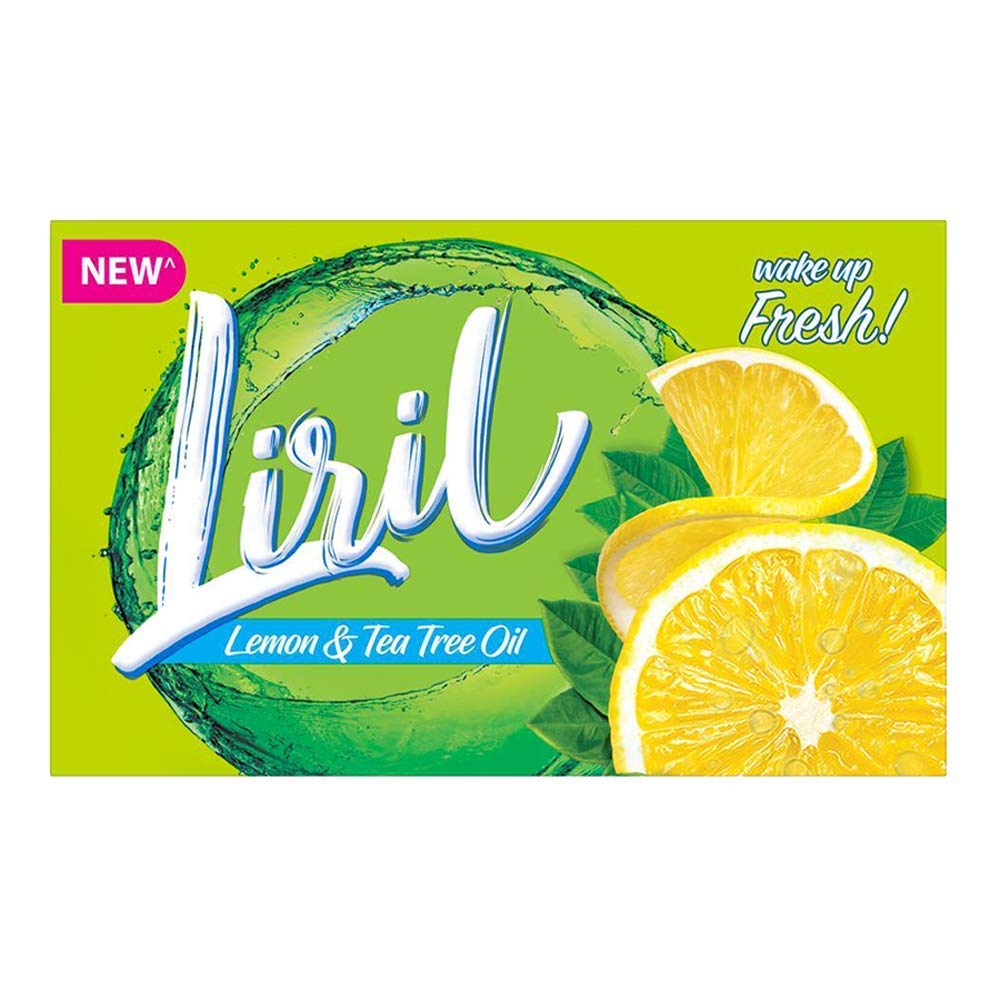 Liril Lemon & Tea Tree Oil Soap Bar - 75g Each (Pack of 5) | Refreshing Bath & Shower Soap for Glowing Skin | Perfect for Daily Use, Travel & Gym