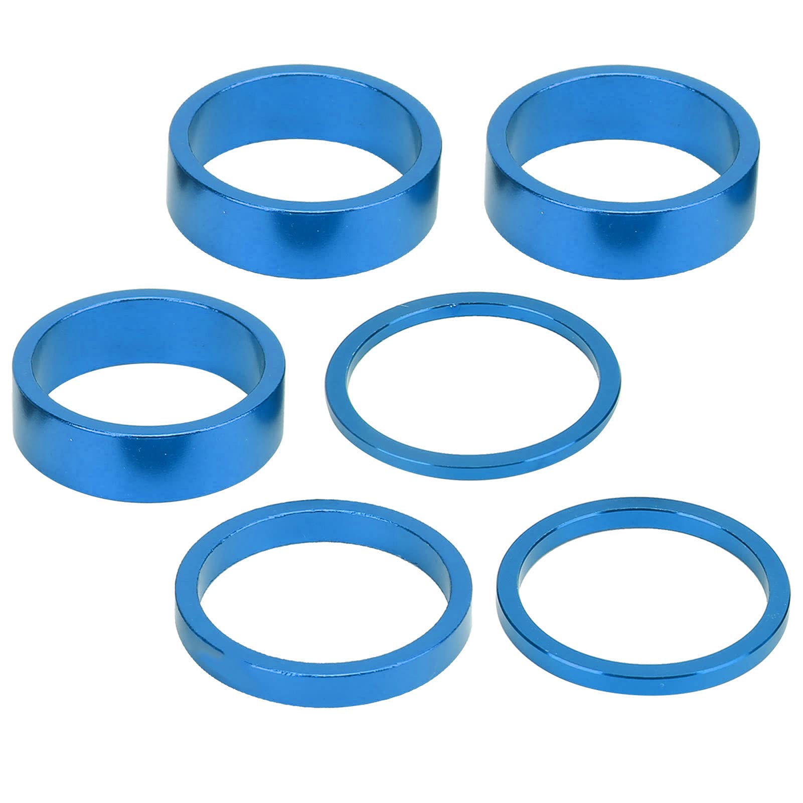 VGEBY 6Pcs Aluminum Alloy Bicycle Headset Spacers - Lightweight Bike Handlebar Stem Spacers for Mountain Bike, Road Bike & BMX - Perfect for Bike Maintenance, Upgrades & Customization