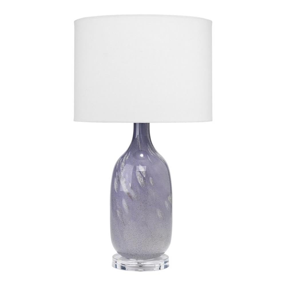 Lavender Purple Glass and Acrylic Table Lamp - Modern Transitional Lighting for Bedroom, Living Room & Office Decor
