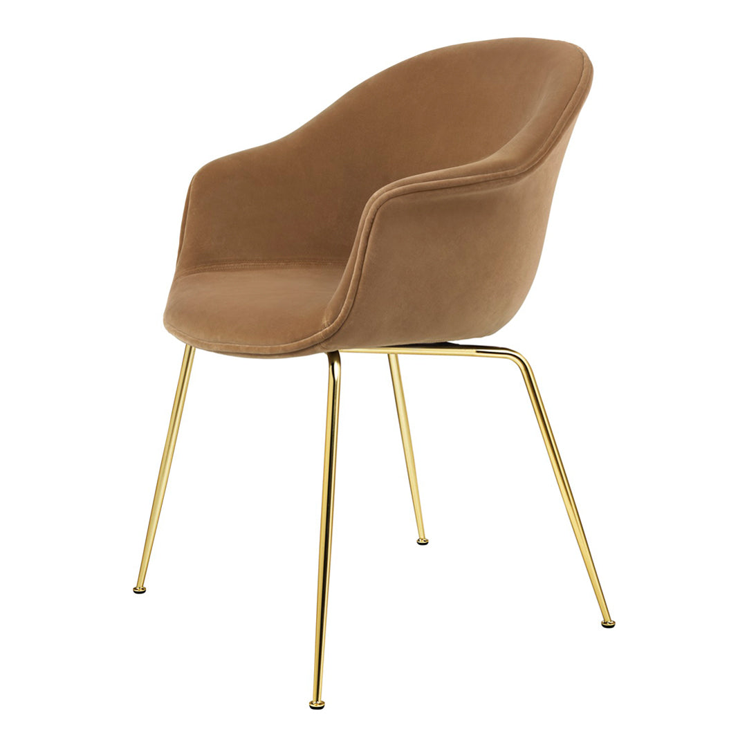 Bat Dining Chair with Conic Base - Fully Upholstered Modern Kitchen Chair for Dining Room, Restaurant & Cafe