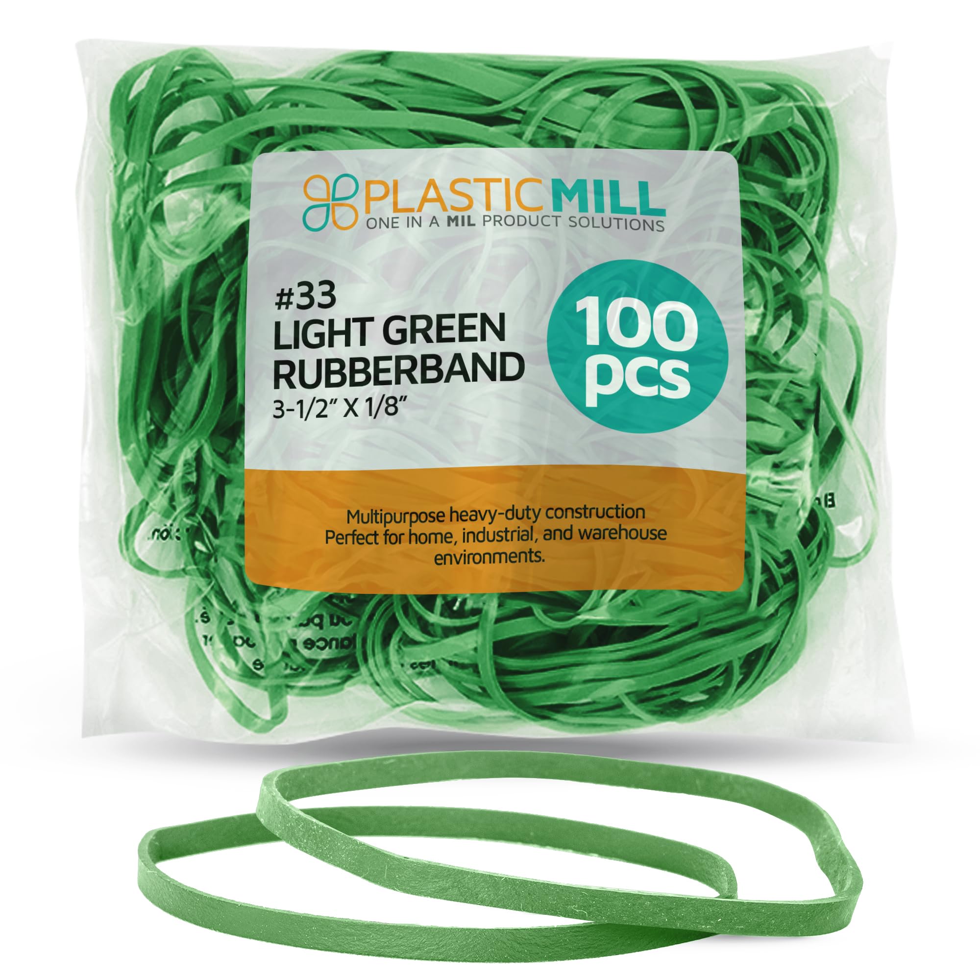 PlasticMill #33 Light Green Rubber Bands (3.5
