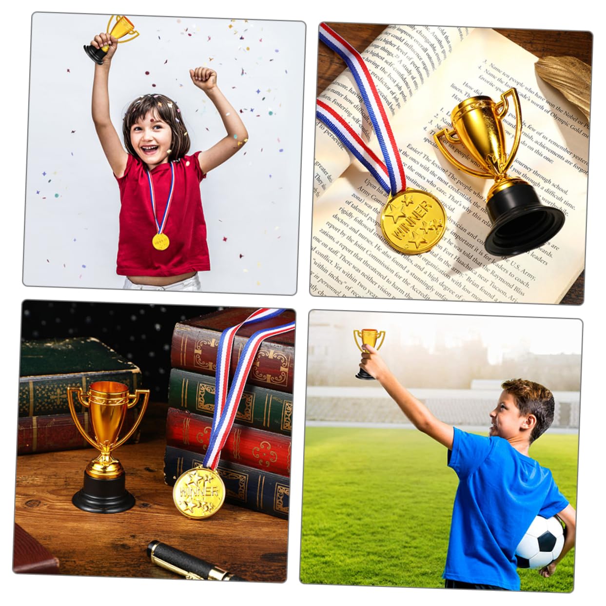 CANIGHT 10PCS Plastic Gold Cup Toys - Mini Reward Medals & Trophies for Kids - Perfect for Birthday Parties, Classroom Rewards & Sports Events
