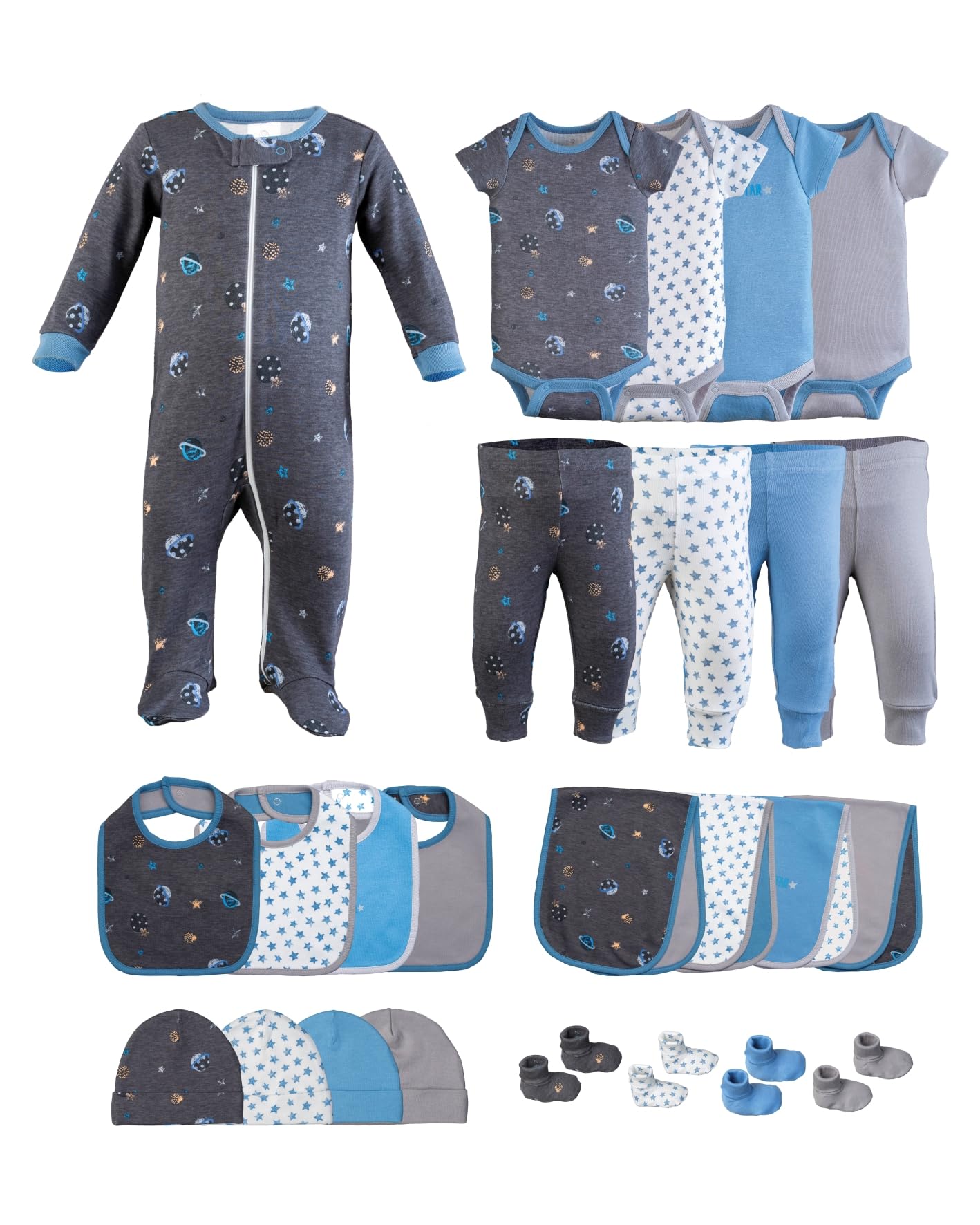 Newborn Baby Clothes Gift Set for Girls & Boys 0-3 Months - Soft Cotton Layette Outfits with Matching Accessories | Perfect for Baby Showers, Hospital Photos & First Outings
