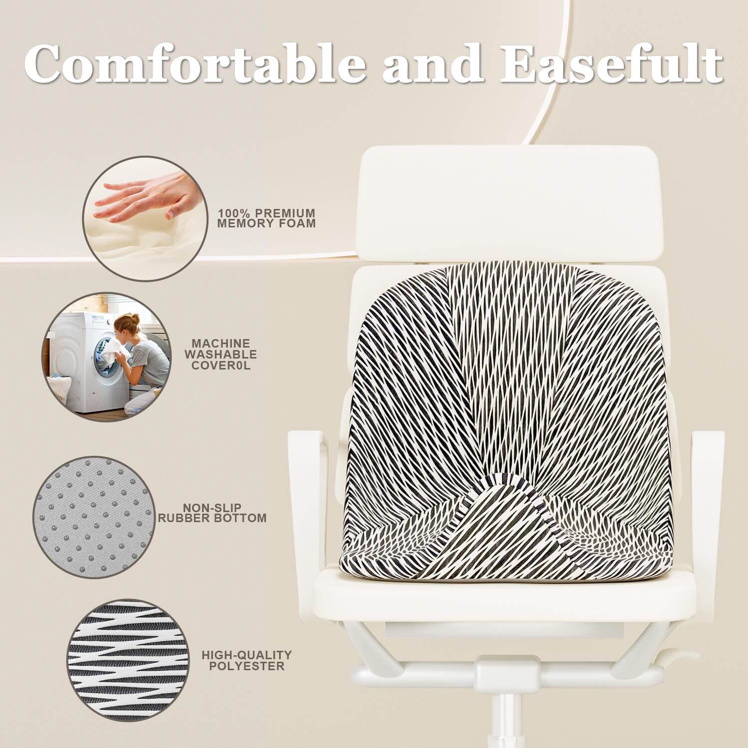 **Extra Large Memory Foam Reading Pillow for Adults - Gaming, Bed Rest & Office Chair Cushion - Ergonomic Support for Tailbone Pain Relief - Perfect for Reading, Working & Relaxing at Home**