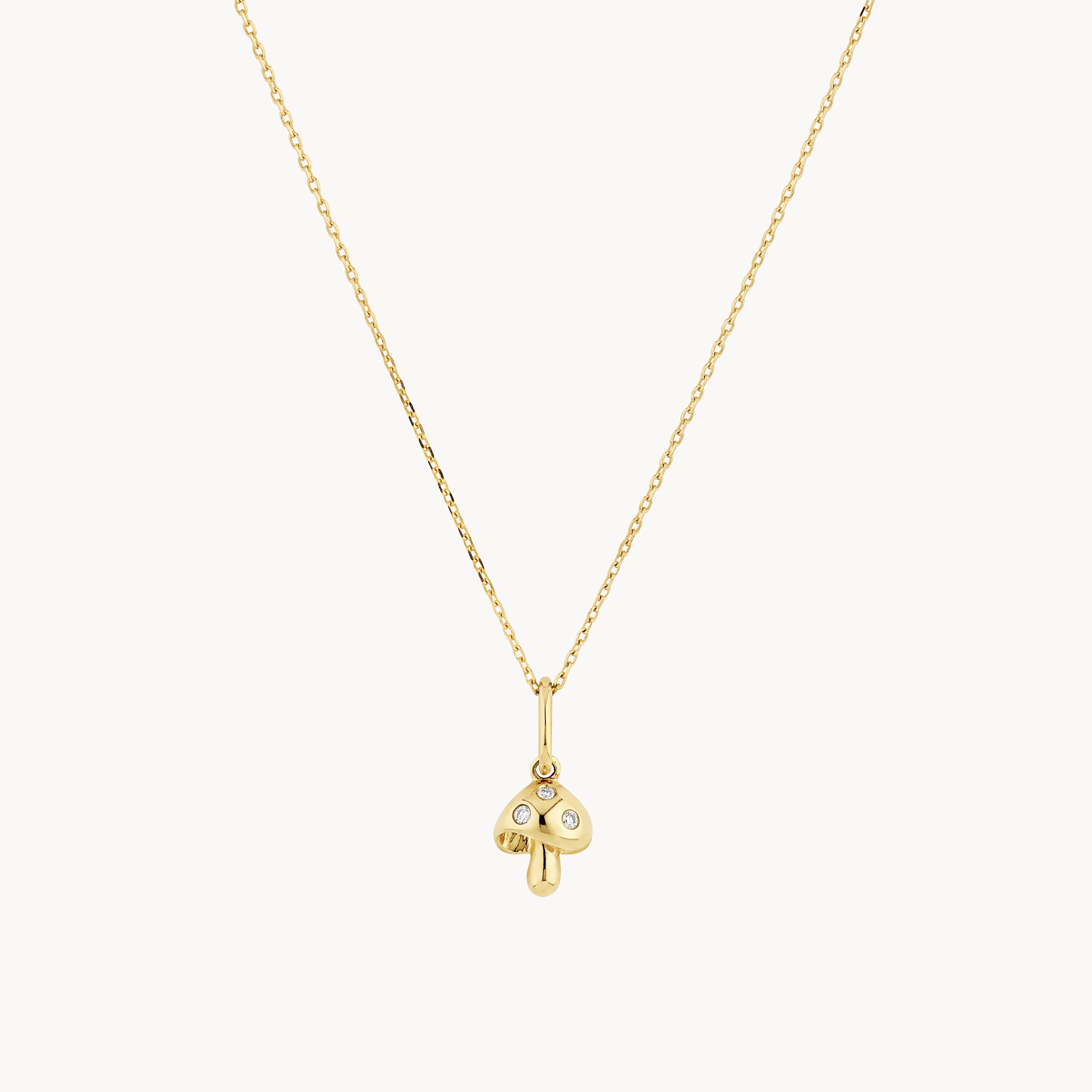 10k Gold Spotted Mushroom Pendant Necklace - Elegant Nature-Inspired Jewelry for Women, Perfect for Daily Wear, Gifts & Special Occasions
