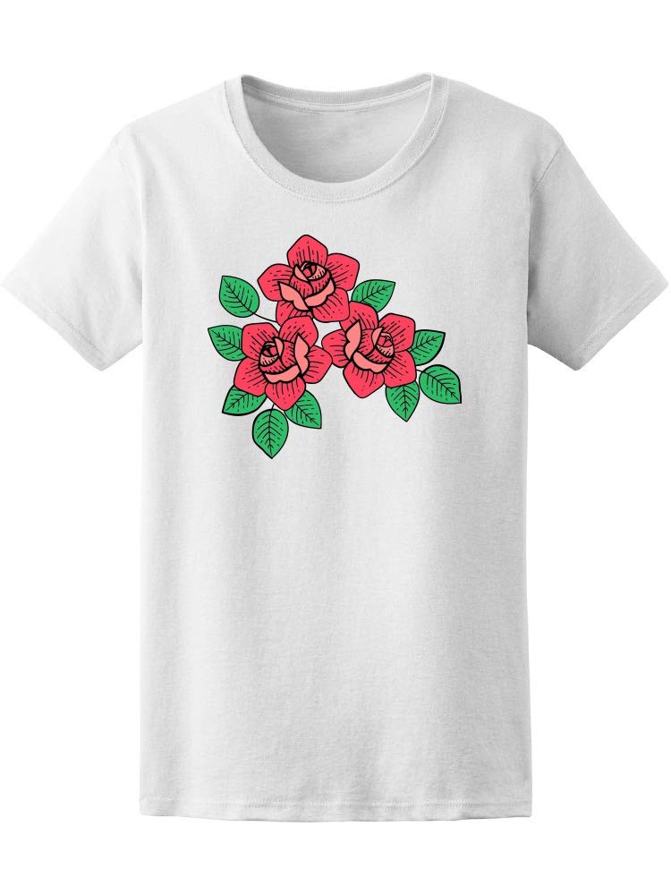 Vintage Style Rose Tattoo T-Shirt for Women - Soft Cotton Graphic Tee with Floral Design - Perfect for Casual Wear, Street Style & Summer Outfits