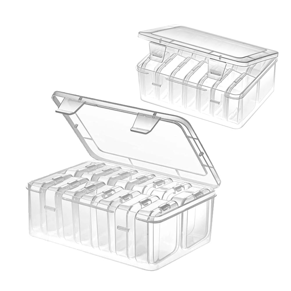 2 Pack Bead Organizer Set - 15 Piece Mini Storage Containers with Lids, Transparent Plastic Craft Boxes for Jewelry Making, DIY Projects & Art Supplies Organization | Perfect for Beading, Scrapbooking & Small Parts Storage