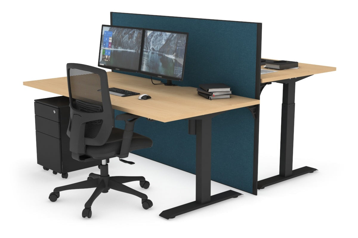 Height Adjustable 2 Person Workbench - 1400L x 800W with Cable Management | Heavy Duty Office & Workshop Desk for Collaborative Work & DIY Projects