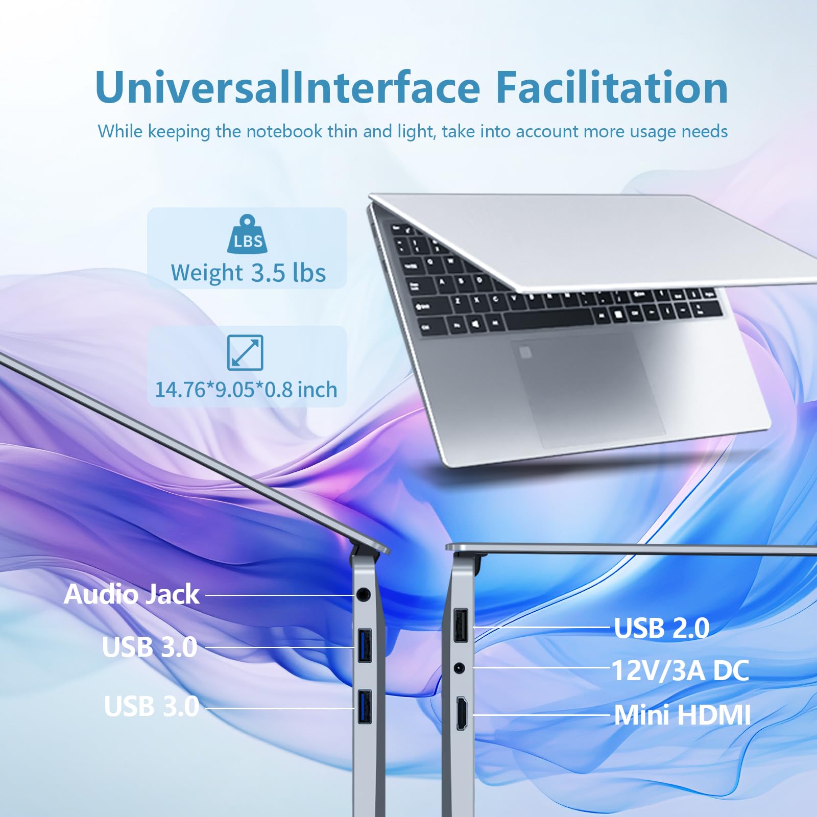 16 Inch Gaming Laptop with Intel N100 Processor, 16GB DDR5 RAM & 1TB SSD - Full HD 1920x1080 Display, Backlit Keyboard, Fingerprint Unlock, WiFi 6 - Perfect for Business Professionals & Esports Gamers